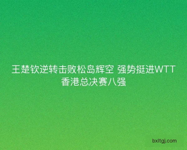 王楚钦逆转击败松岛辉空 强势挺进WTT香港总决赛八强
