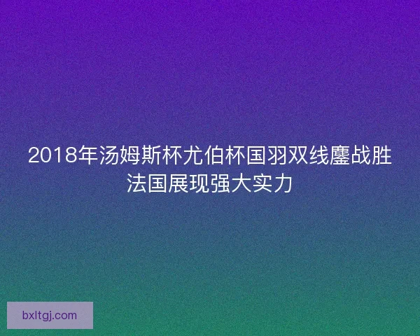 2018年汤姆斯杯尤伯杯国羽双线鏖战胜法国展现强大实力